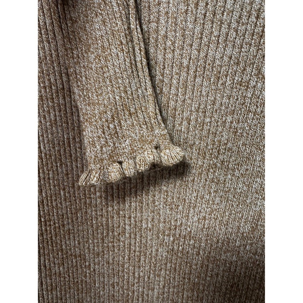 American Eagle Ribbed Sweater Dress S Tall Beige Marl Long Sleeve Mini Bodycon - Picture 5 of 7
